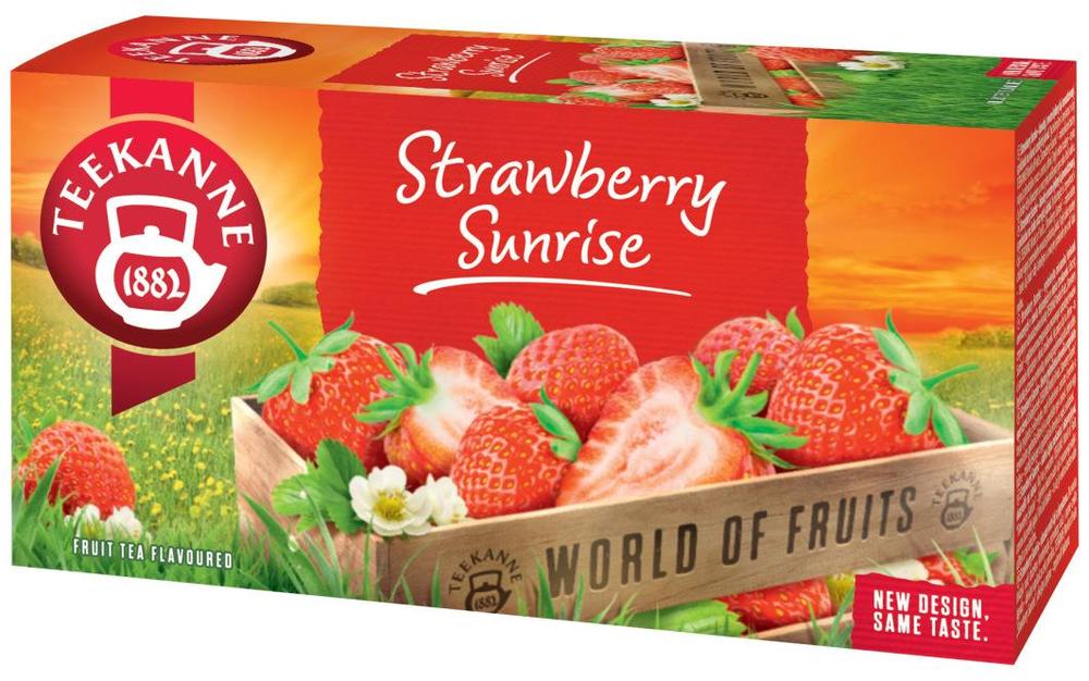 Ovocný čaj Teekanne Strawberry Sunrise (šťavnatá jahoda) / 20 sáčků