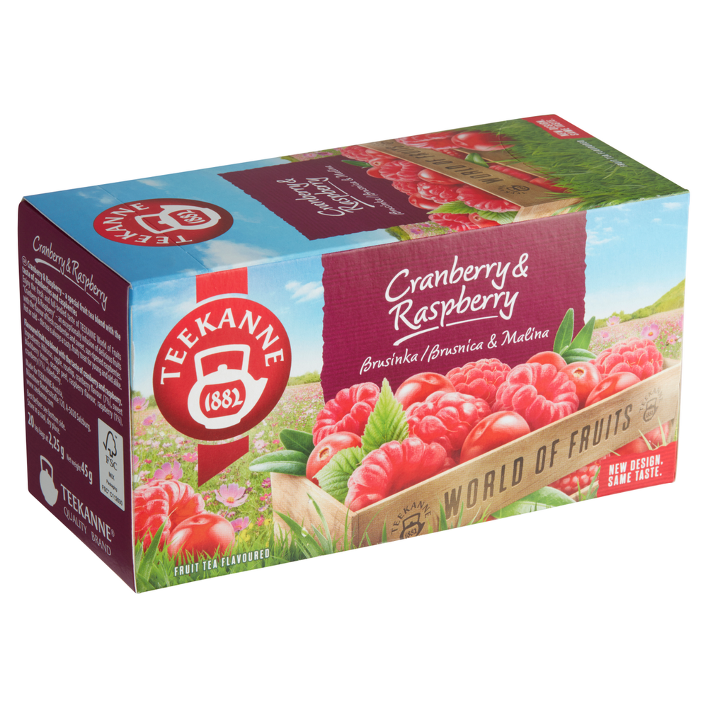 Ovocný čaj Teekanne Super Fruits (malin + brusinka) / 20 sáčků