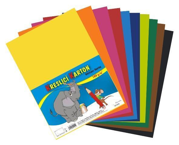 Karton kreslicí barevný mix A4 180 g / 12x5 listů