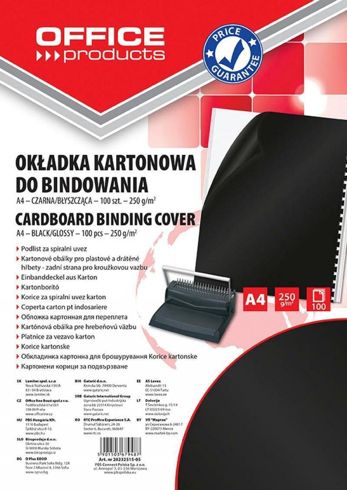 Office Products zadní strana - lesklá /100ks černá A4/250 g