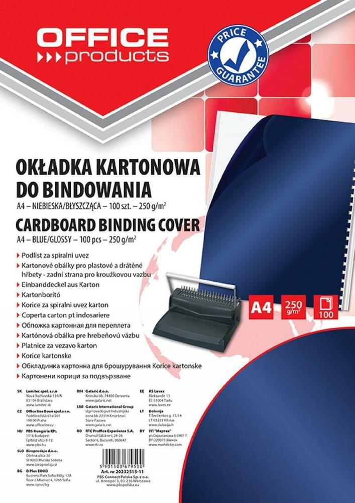 Office Products zadní strana - lesklá /100ks modrá A4/250 g