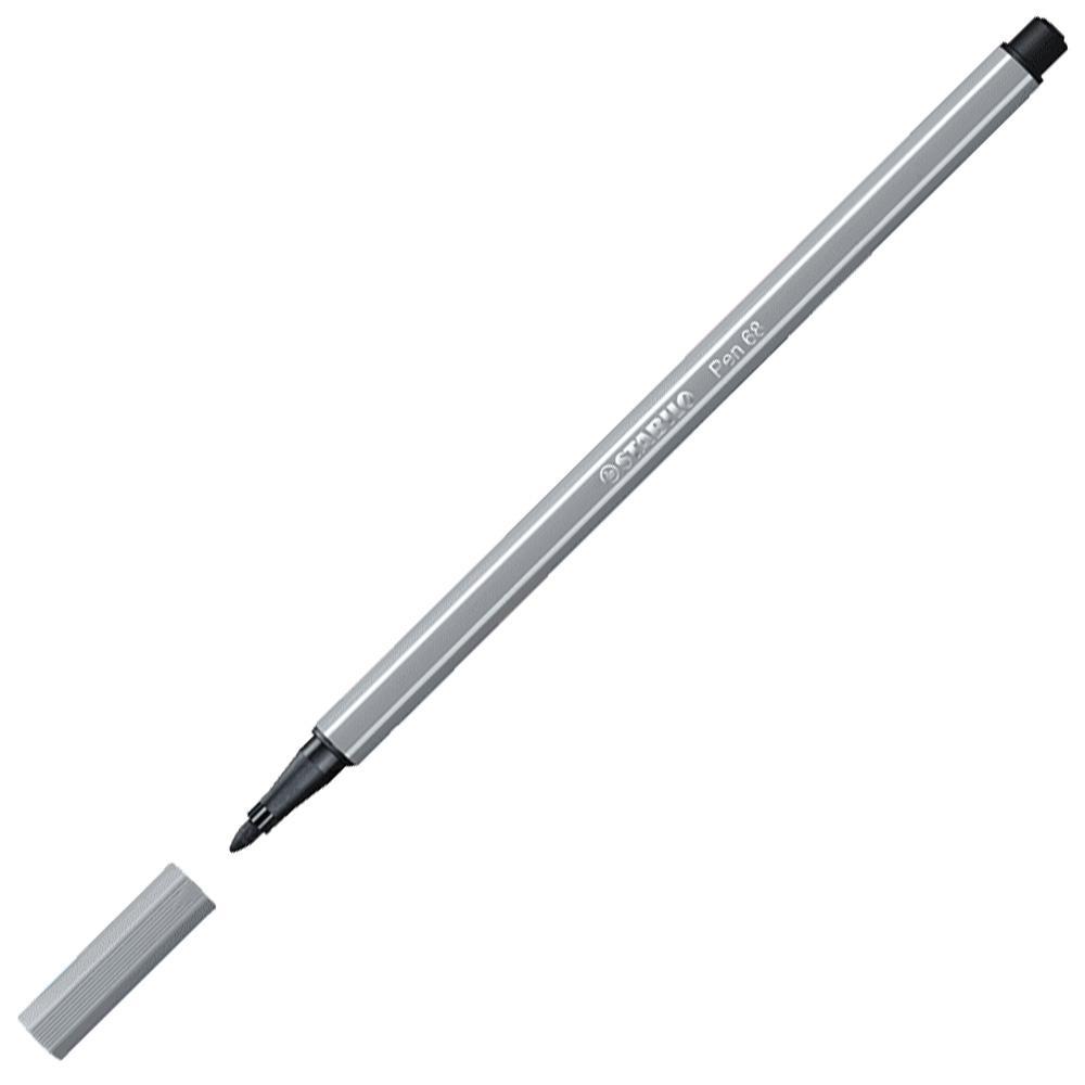 Prémiový vláknový fix STABILO Pen 68 středně šedá