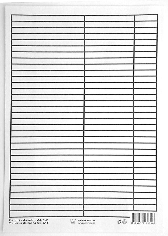 Podložka psací A4 papírová, linka - čtvereček