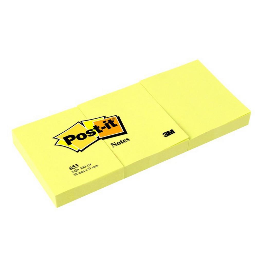 Post-it blok samolepicí 51 x 38 mm/3 ks žlutý