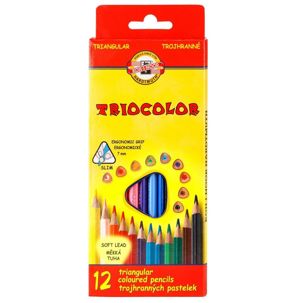 Koh-i-noor pastelky KIN trojhranné 3132/12 slabé