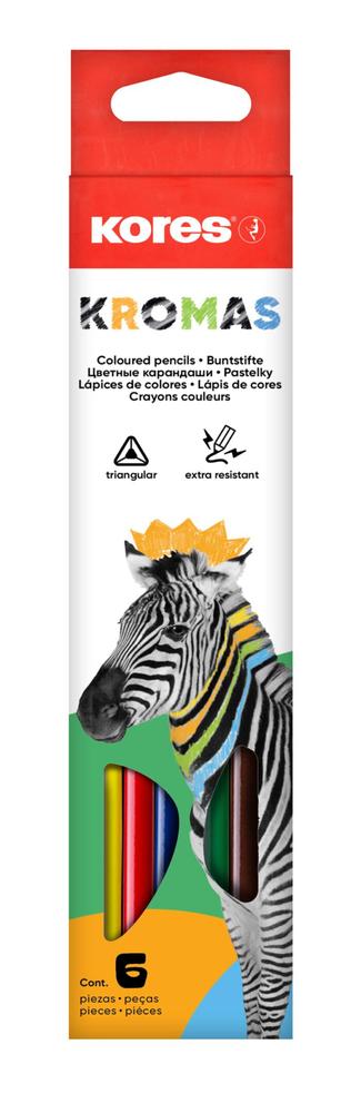 Kores pastelky trojhranné 6 ks Kromas