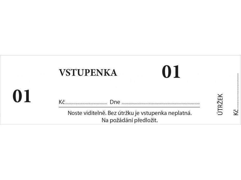 Akord vstupenky číslované 47 x 130 mm, blok 200 L