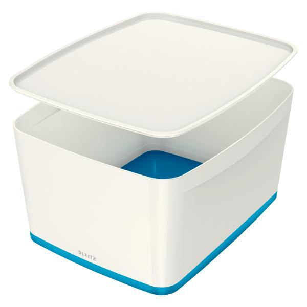 Leitz box úložný s víkem MyBox M bílý/modrý