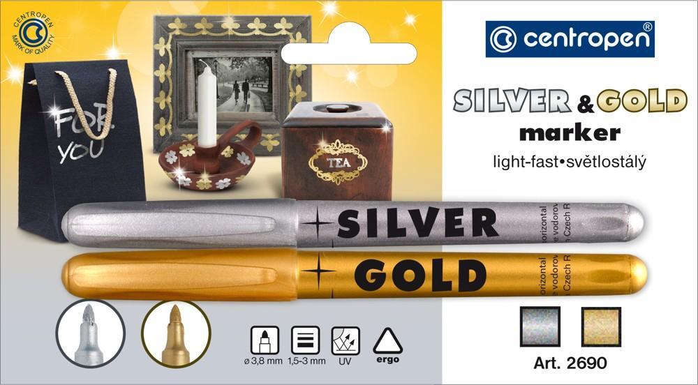 Centropen značkovač 2690/2 Silver+Gold 1,8 