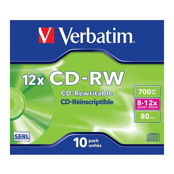 CD -RW VERBATIM jewel box, 1 ks