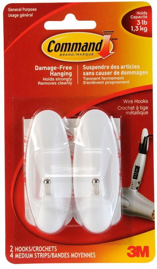 Háček Command™snímatelný střední oválný 2 ks bílý