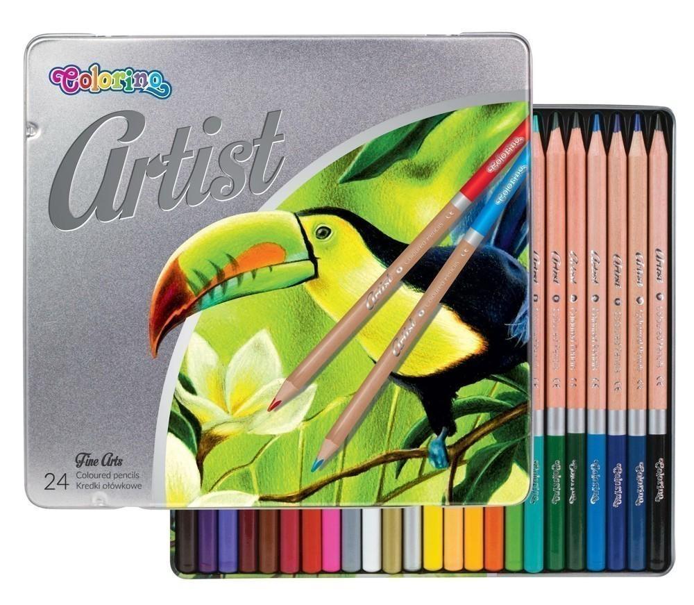 Colorino pastelky kulaté Artist v kovovém boxu 24 ks