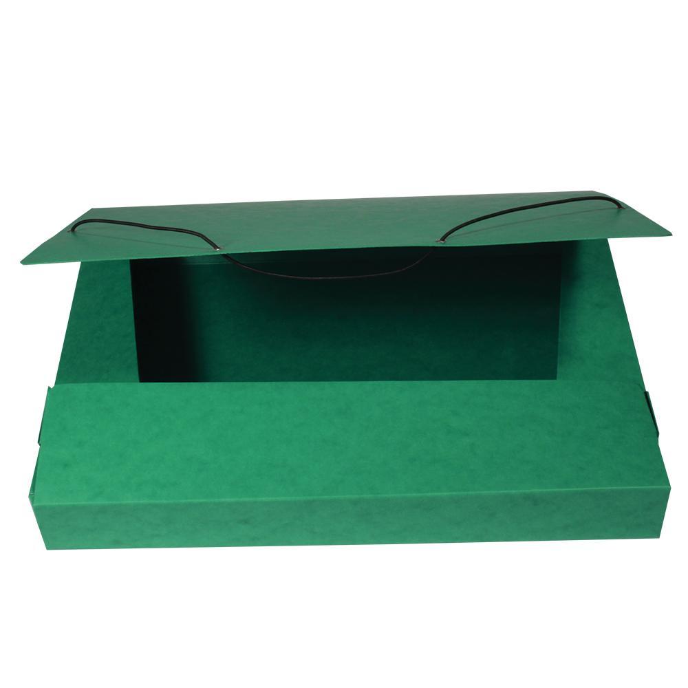 HIT OFFICE box na spisy s gumičkou prešpán zelený