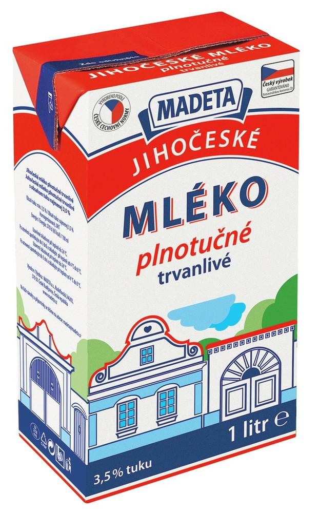 Mléko Madeta 1L plnotučné