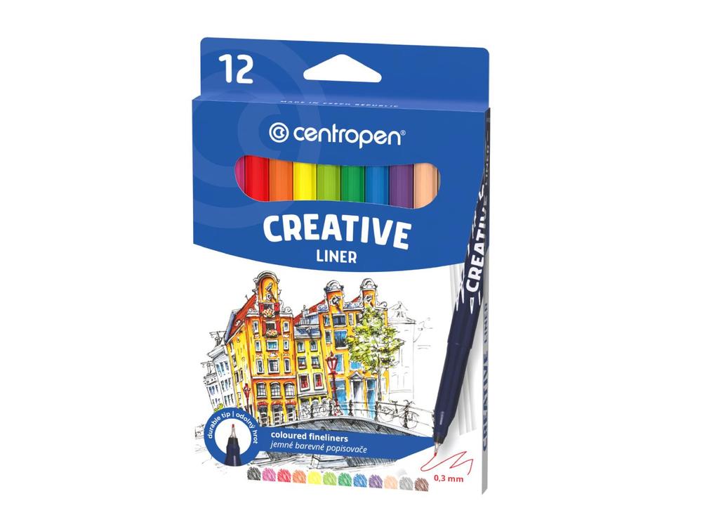 Centropen popisovač 2521 Happy Liner 0,3 mm sada 12 barev