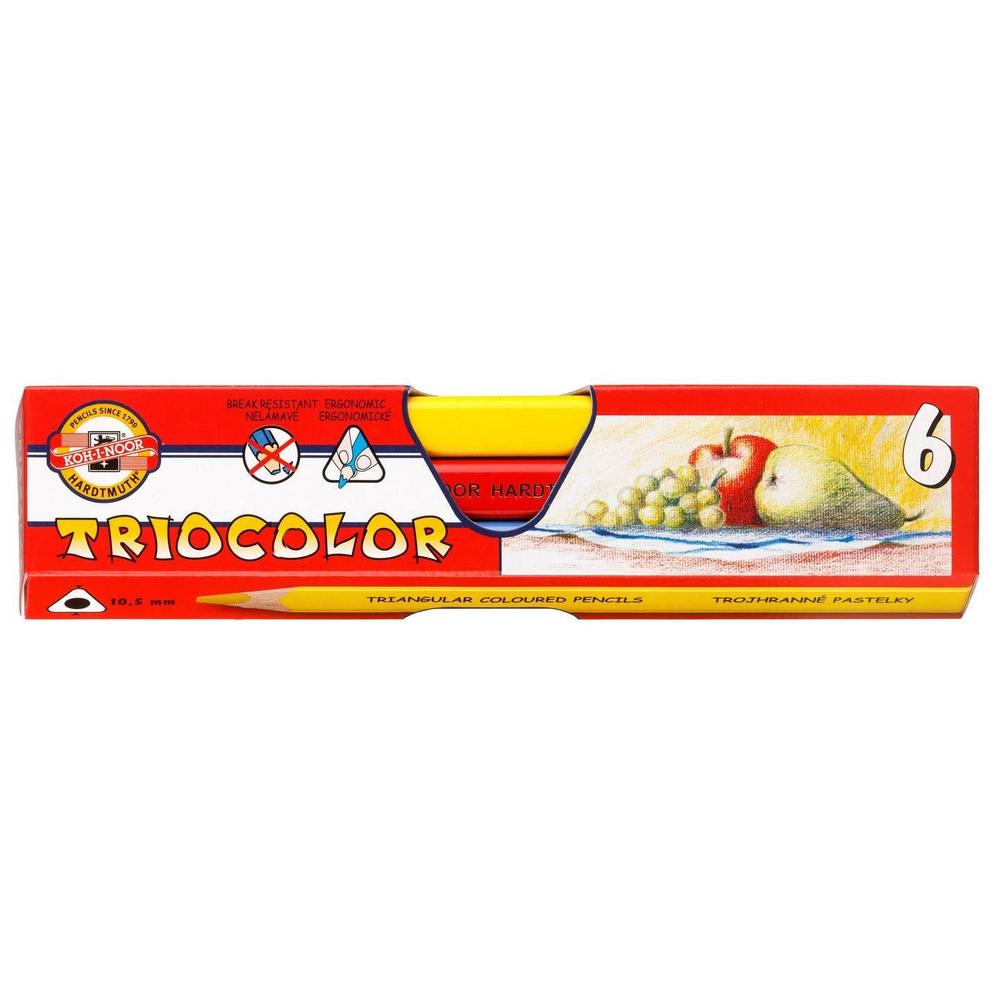Koh-i-noor pastelky KIN trojhranné Jumbo 3151/06 Triocolor silné