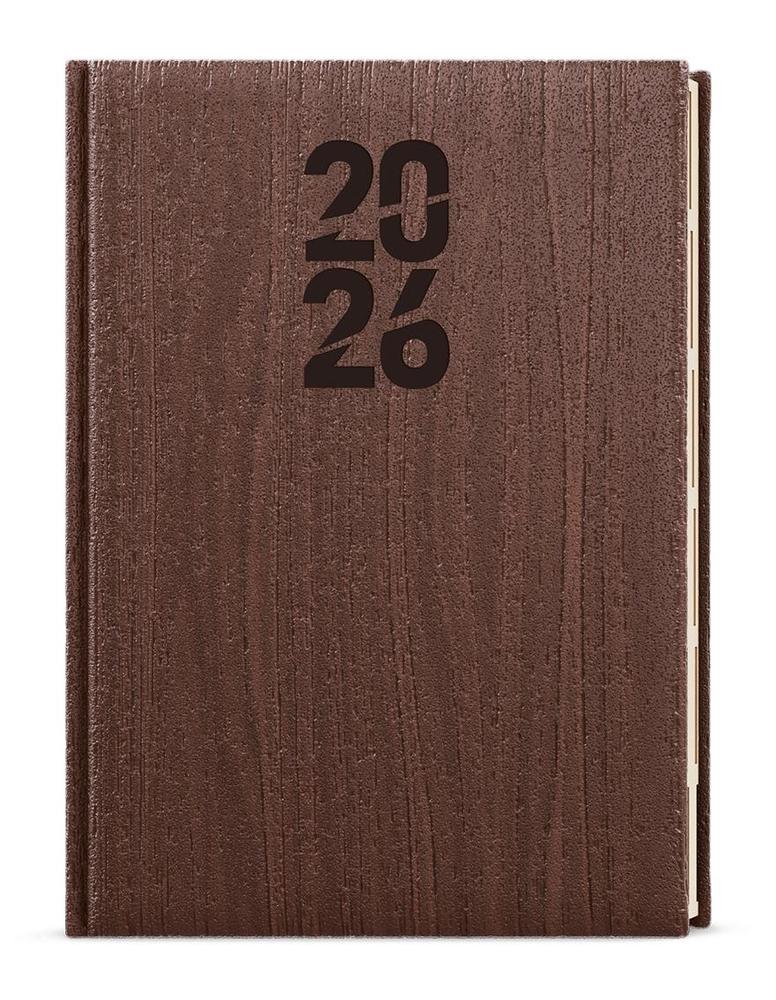 Baloušek Tisk diář týdenní Oskar krémový papír Wood A5 hnědý