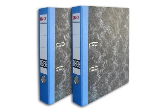 Emba pořadač pákový papírový INO - barevný hřbet A4 5 cm, R modrý