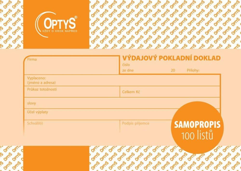 Výdajový pokladní doklad samopropisovací A6 100 listů
