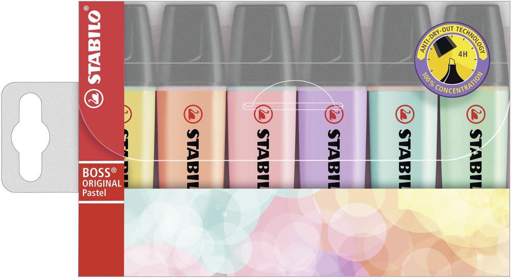 Zvýrazňovač Stabilo BOSS ORIGINAL PASTEL sada 6 barev