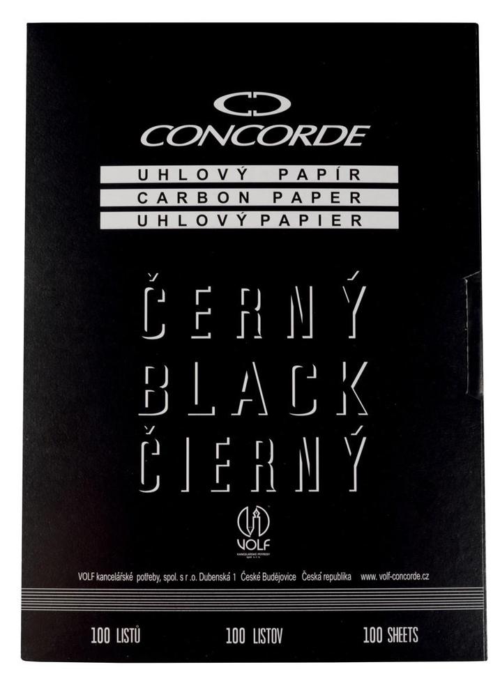 CONCORDE papír uhlový 100 listů, černý