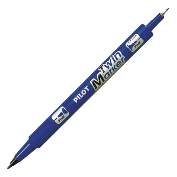 Pilot popisovač 4912 Twin marker Permanent modrý