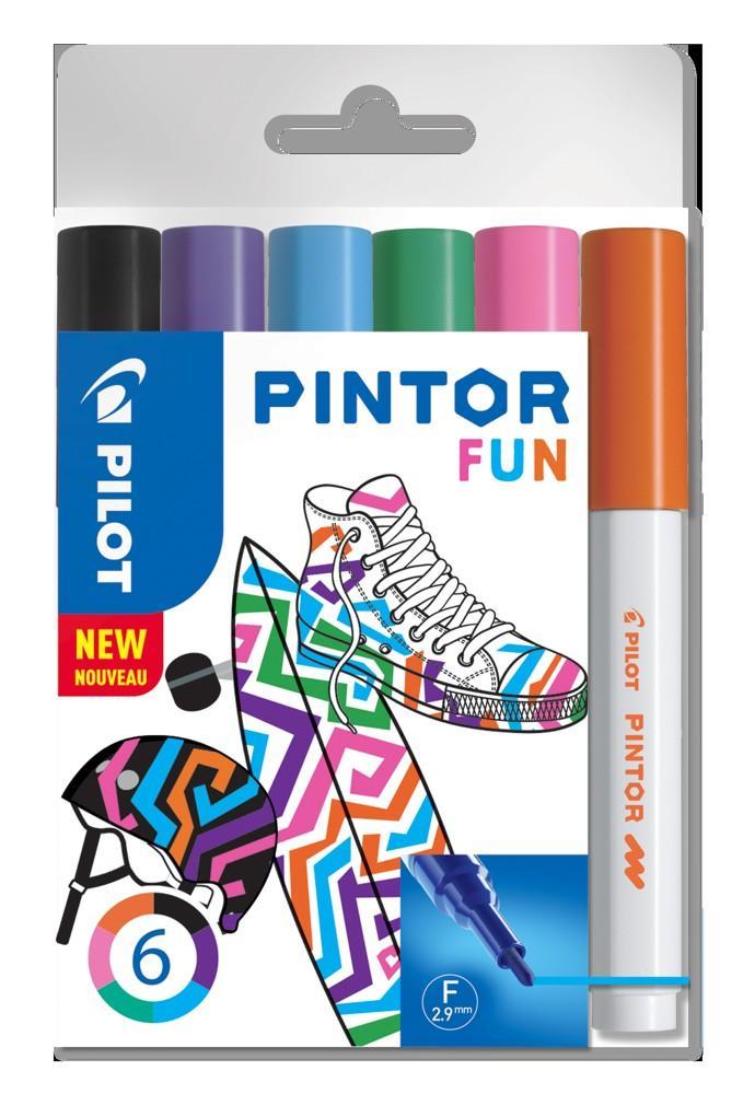 Pilot popisovač akrylový 4074 Pintor Fun sada 6 barev hrot F