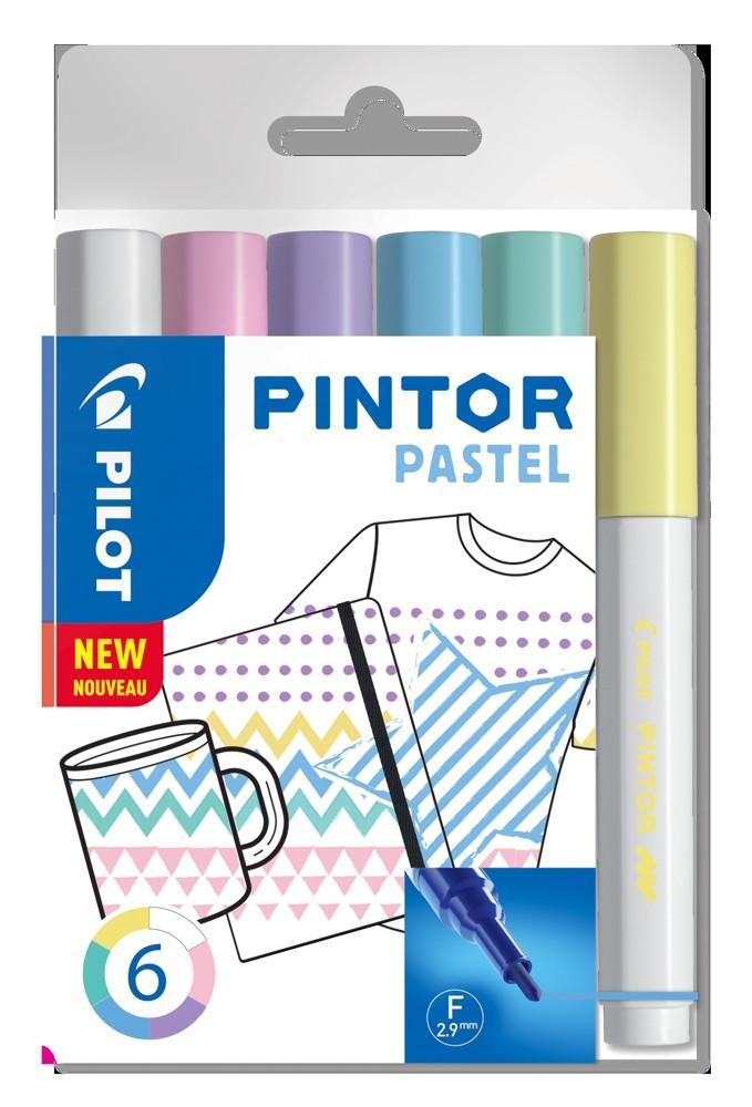 Pilot popisovač akrylový 4074 Pintor Pastel sada 6 barev hrot F