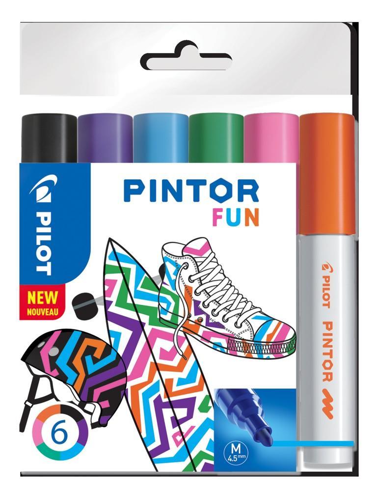 Pilot popisovač akrylový 4076 Pintor Fun sada 6 barev hrot M