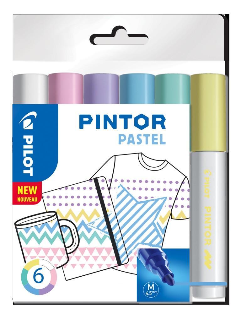 Pilot popisovač 4076 Pintor Pastel sada 6 barev hrot M