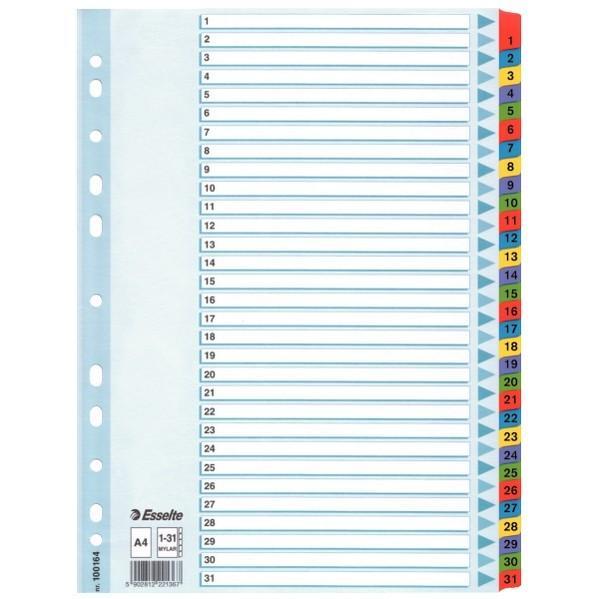 Esselte rozdružovač MYLAR A4 číselný 1-31