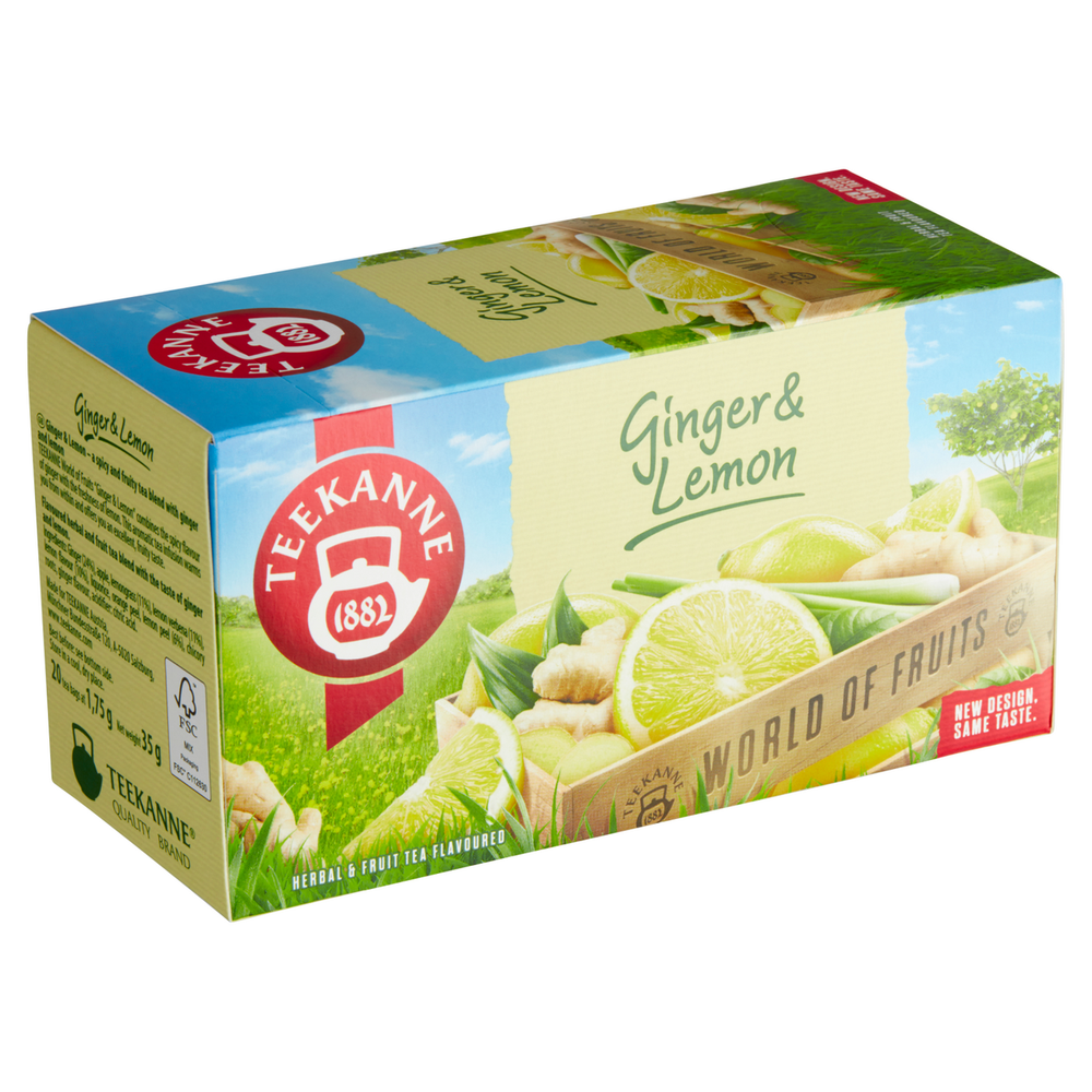 Ovocný čaj Teekanne Ginger Lemon (zázvor + citron) / 20 sáčků