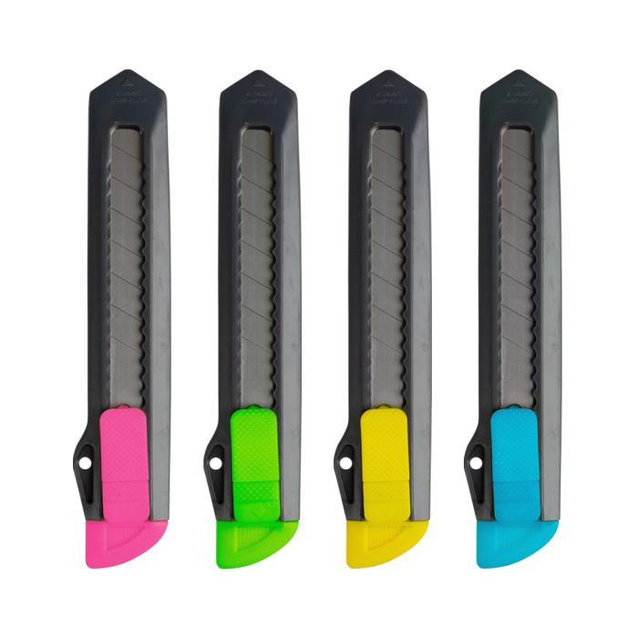 Kores nůž zalamovací plastový velký (18mm) neon