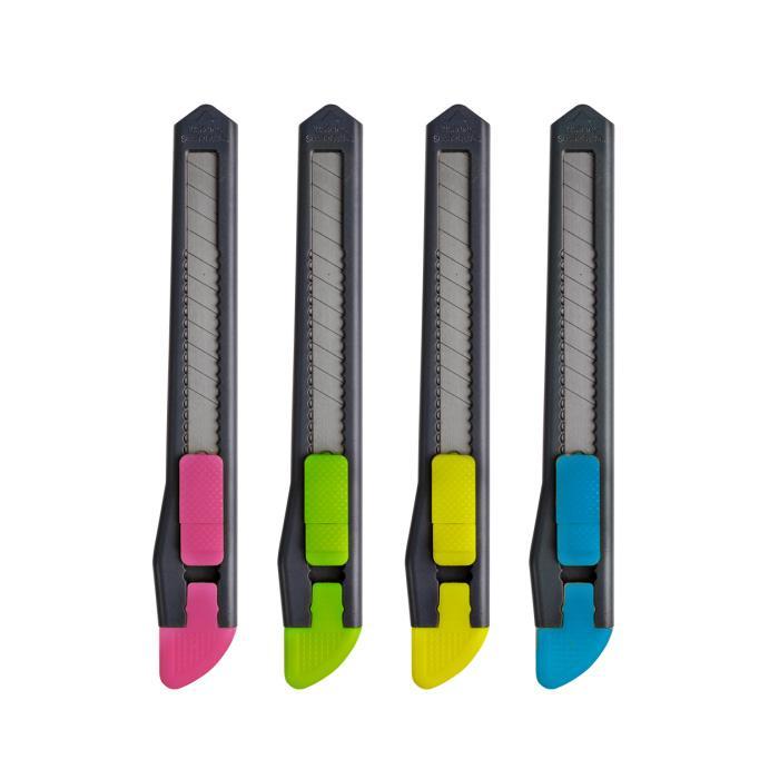 Kores nůž zalamovací plastový malý (9mm) neon