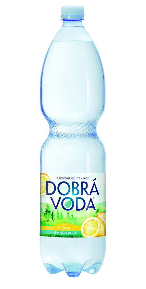 Dobrá voda jemně perlivá citron 1,5 l