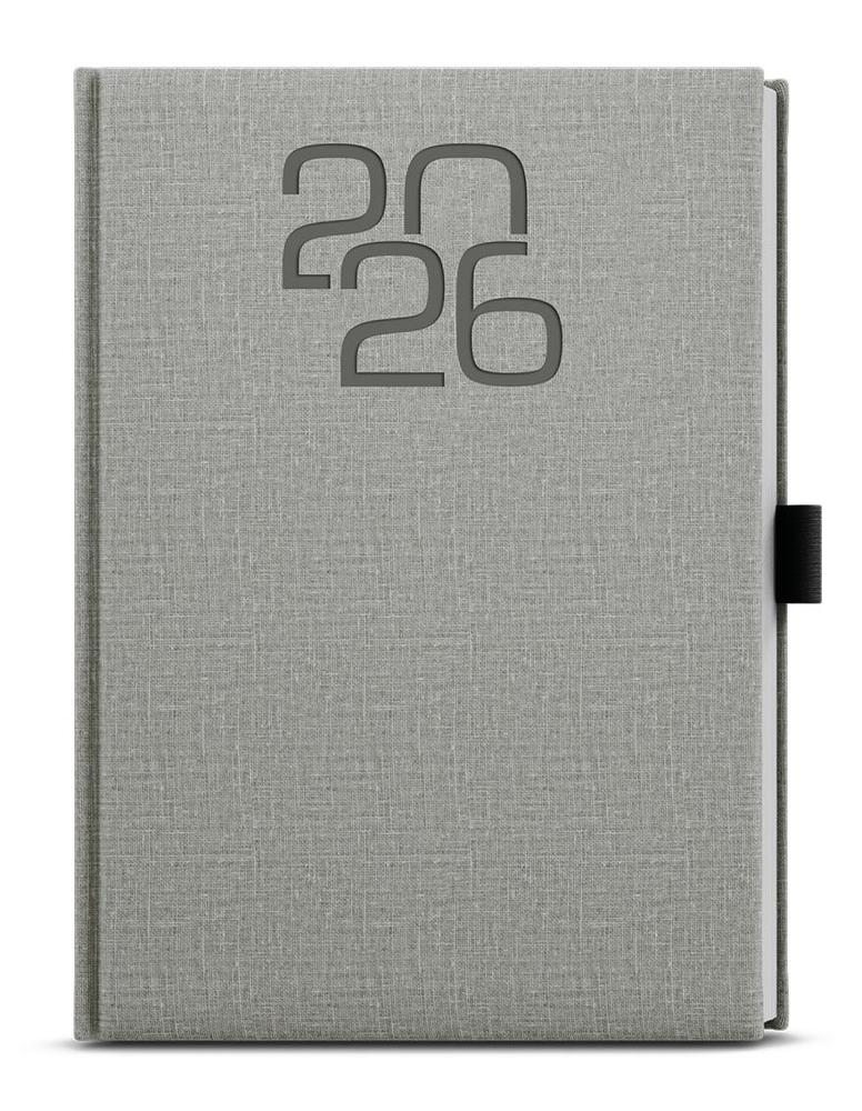 Baloušek Tisk diář denní David Fabric A5 šedý