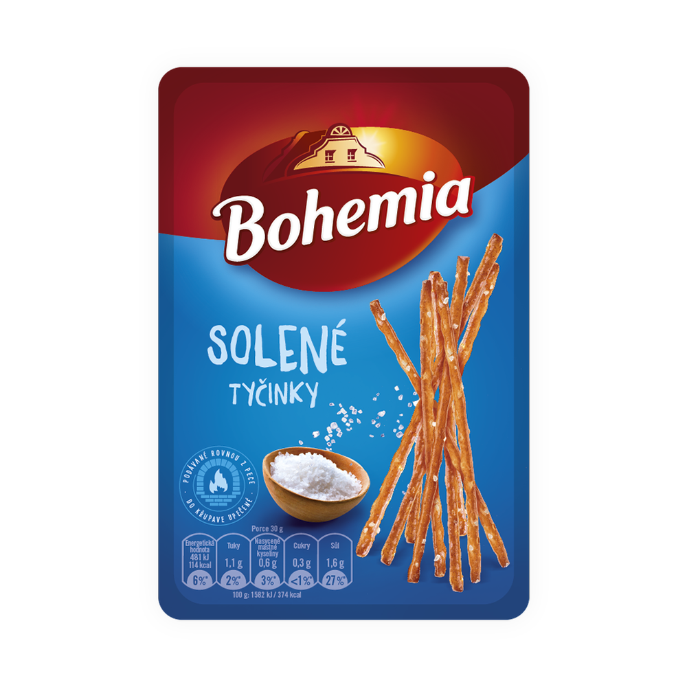 Tyčinky Bohemia solené - vanička 100 g