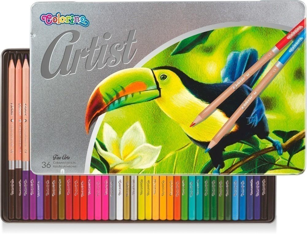 Colorino pastelky kulaté Artist v kovovém boxu 36 ks
