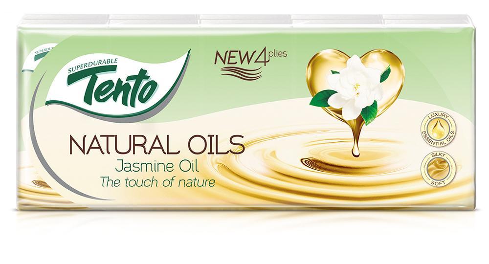 Kapesníčky papírové 4-vrstv. TENTO Jasmine oil 4-vrstvé, Jasmine oil