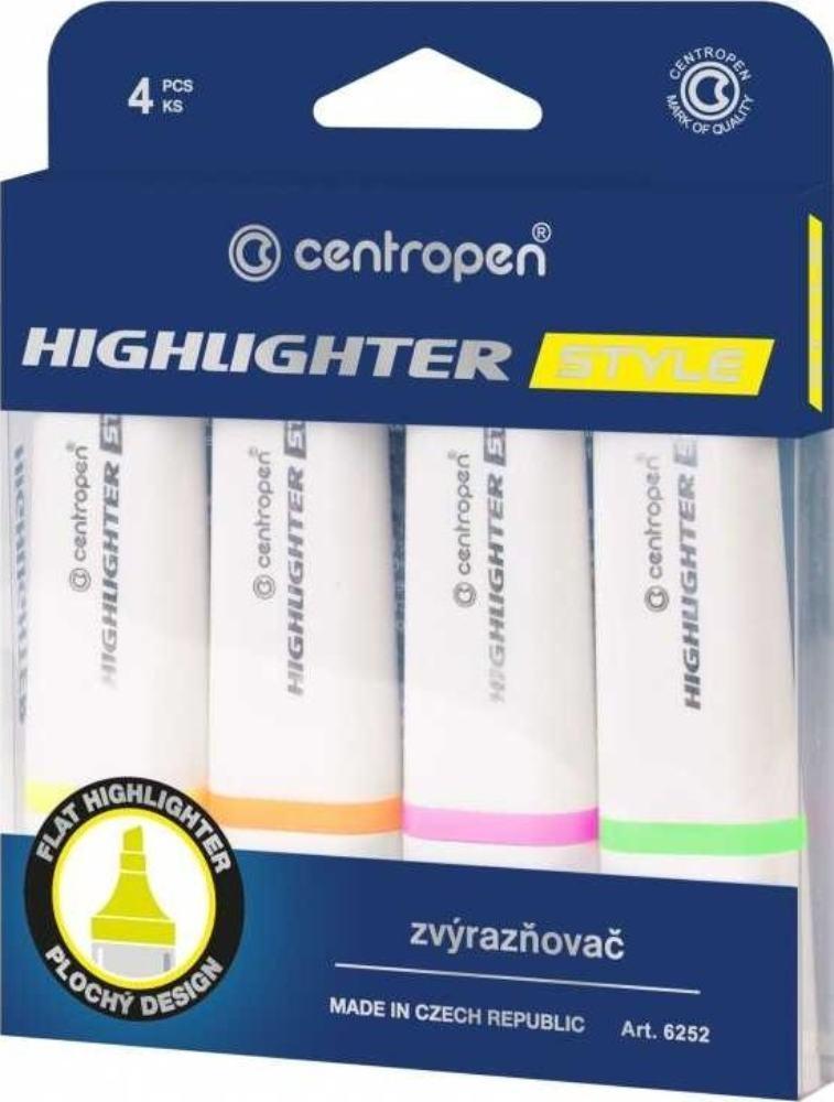 Centropen zvýrazňovač 6252 fluo sada 4 +1