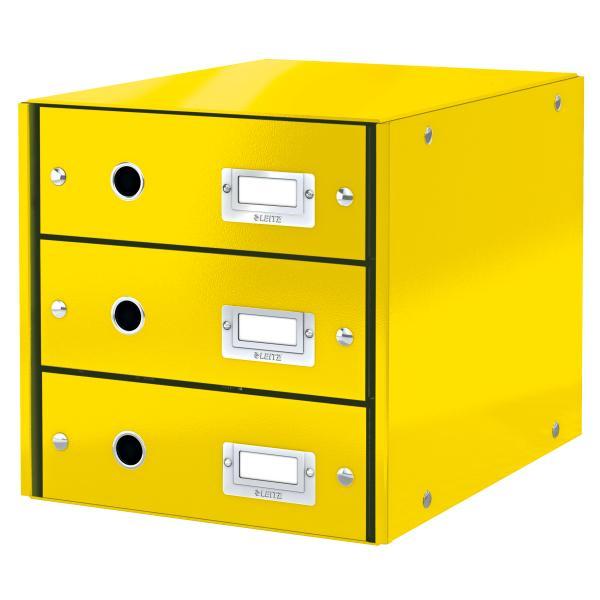 Leitz box zásuvkový CLICK & STORE 3 zásuvky žlutý