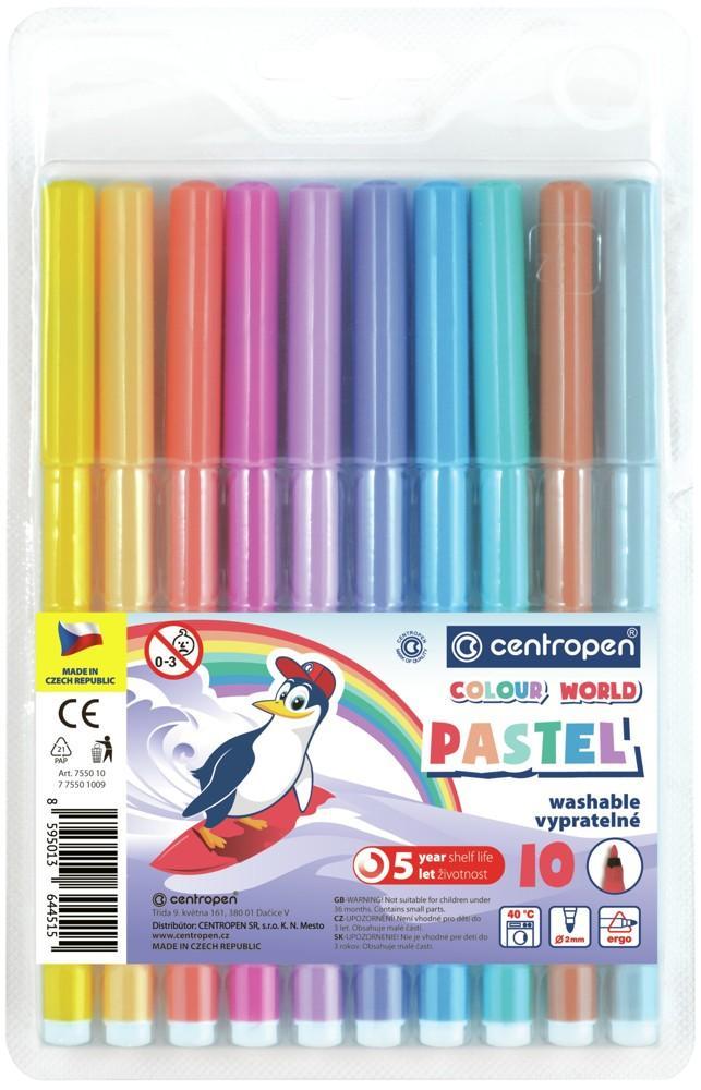 Centropen popisovač 7550/ 10 PASTEL vypratelný Ergo