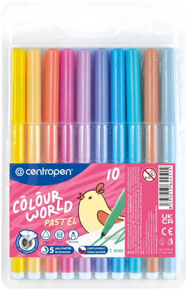 Centropen popisovač 7550 vypratelný Ergo sada 10 barev PASTEL
