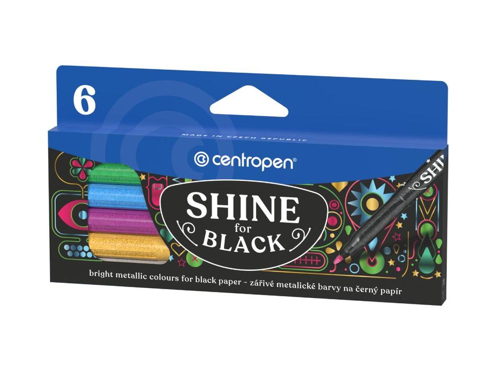 Centropen popisovač 2590/6 Metalic sada 6 barev na černé omalovánky