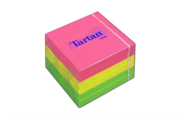 Blok samolepicí Tartan 76 x 76 mm/6 ks neonové barvy