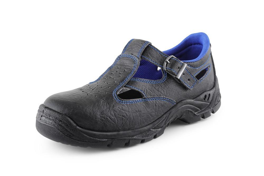 Obuv sandál DOG TERRIER S1, kožený, s ocel.špicí, černo-modrý-STARÝ TYP 