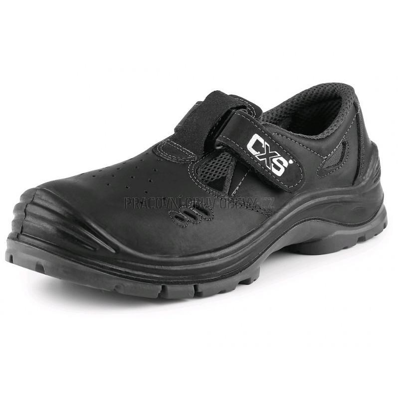 Obuv sandál SAFETY STEEL IRON S1, kožený, s ocel.špicí, černý 