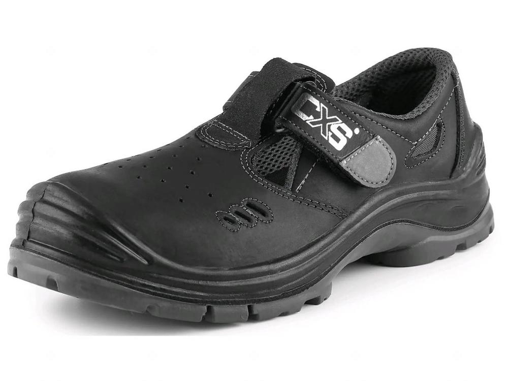 CXS obuv sandál SAFETY STEEL IRON S1, kožený, s ocel.špicí, černý 