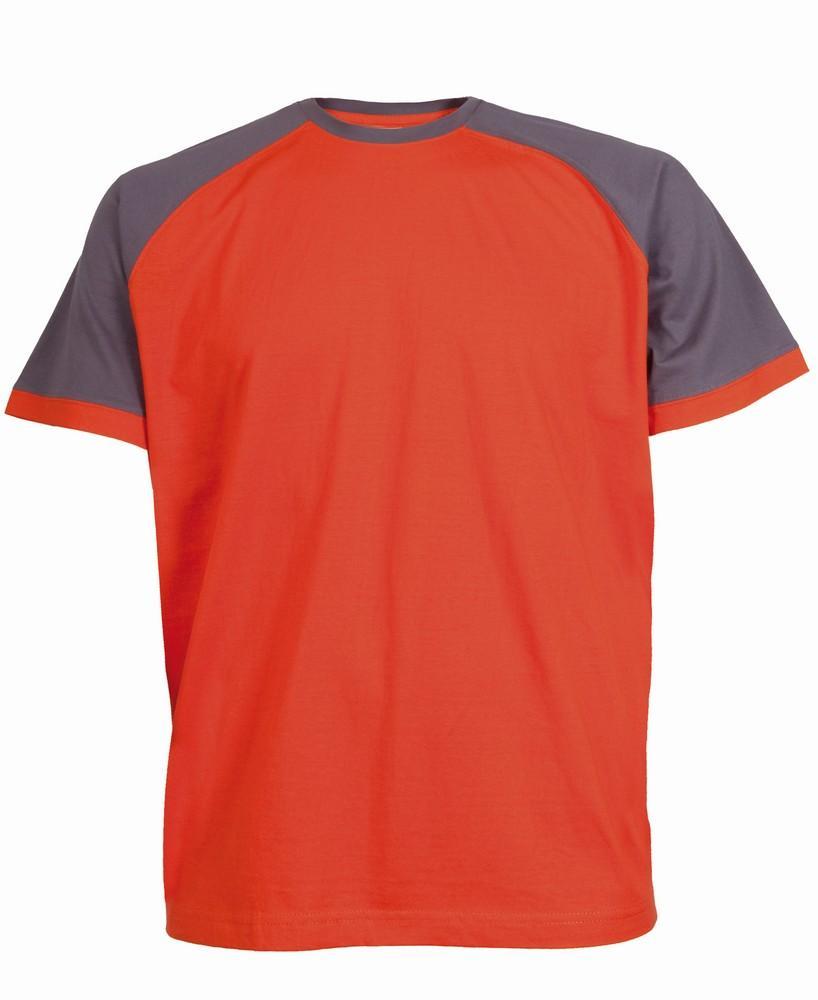 Tričko OLIVER, pánské, krátký rukáv, oranžovo-šedé 