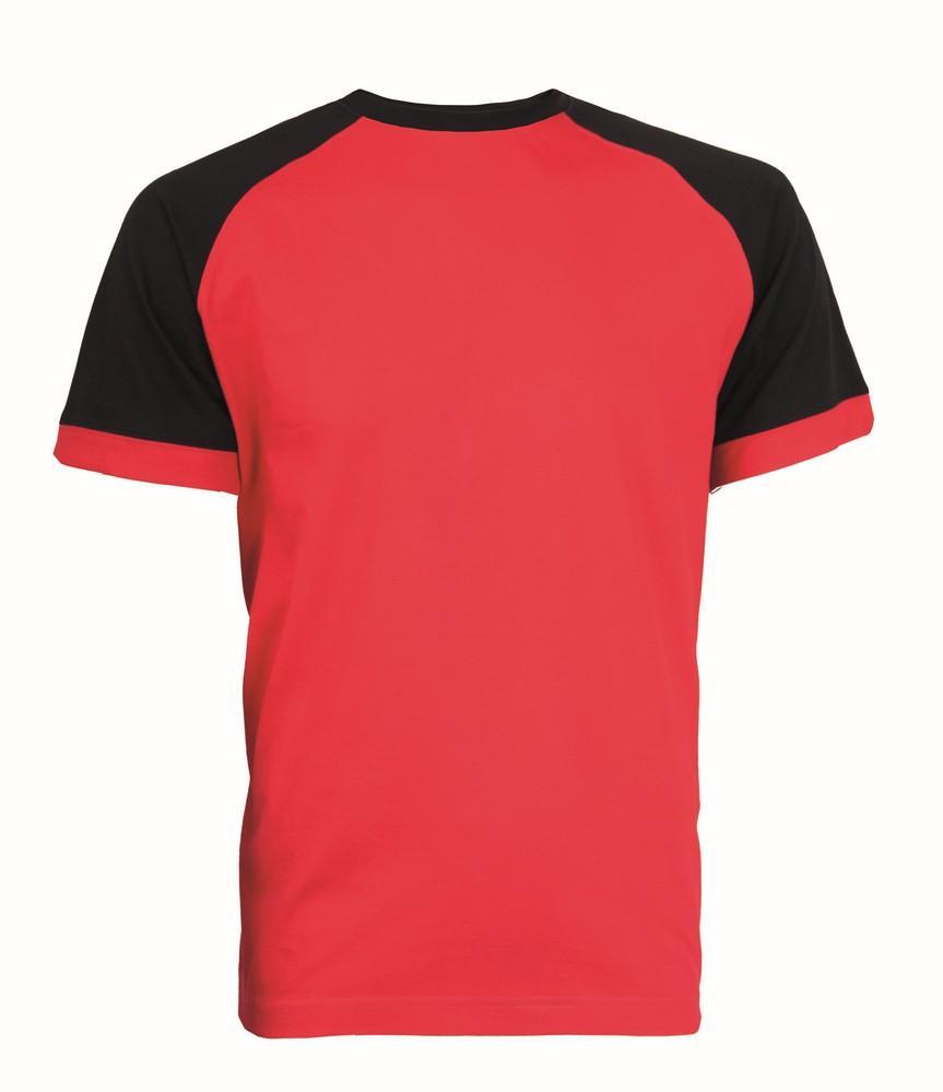 Tričko OLIVER, pánské, krátký rukáv, červeno-černé 